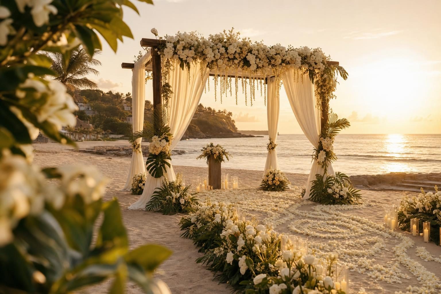 Garden and beach club wedding setting in Canggu, Bali