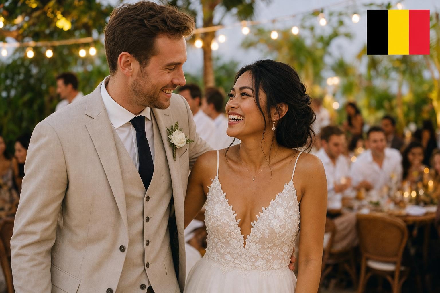 An Belgian and Indonesian couple at their Bali wedding