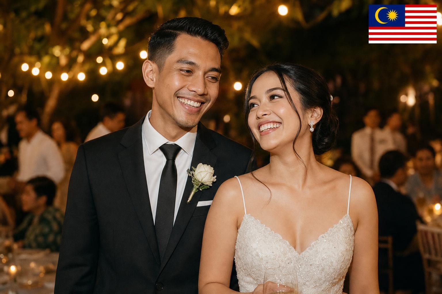 An Malaysian and Indonesian couple at their Bali wedding