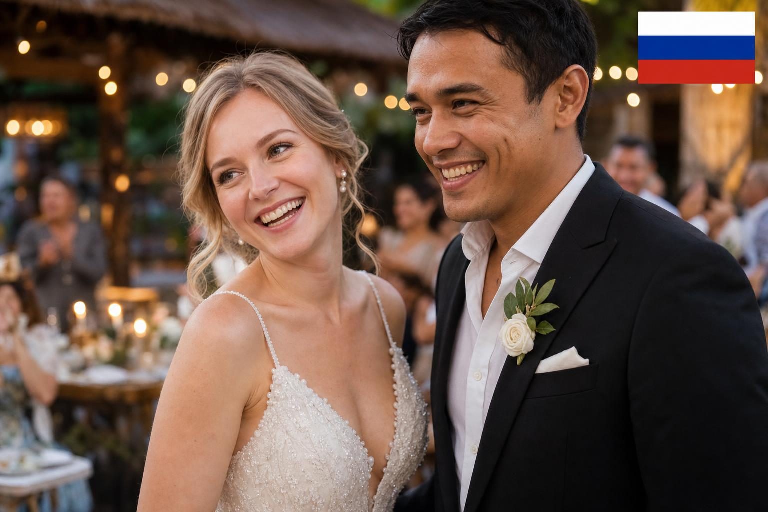 An Russian and Indonesian couple at their Bali wedding